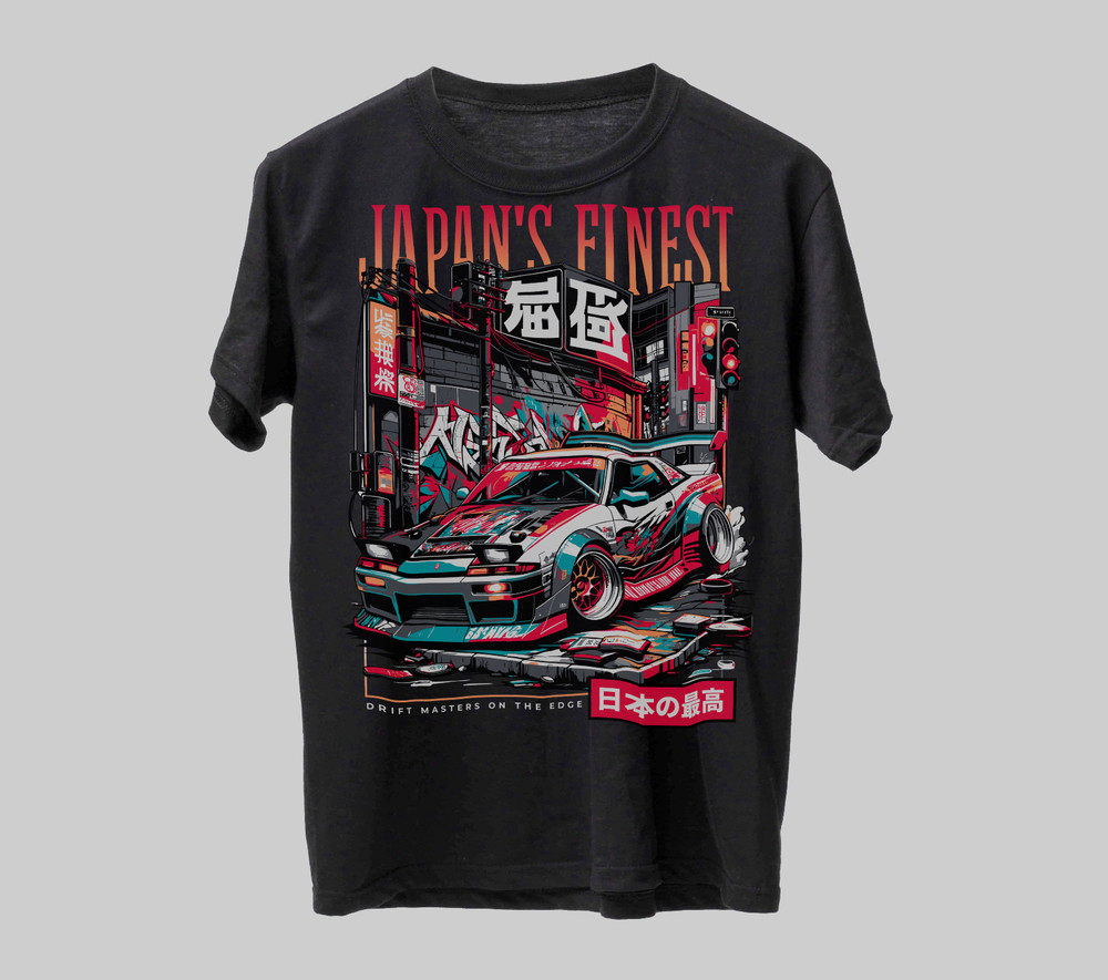 Japan’s Finest JDM Car T-Shirt Drift Masters Streetwear Tee Japan Racing Graphic