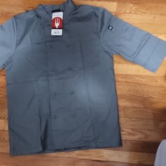 Chef’s Code Black Unisex Shirt L Short Sleeve CC124 Culinary Kitchen Uniform N