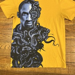 RARE Kobe Bryant Lakers Black Mamba Snakes Nike Dri-Fit Yellow Shirt Adult S