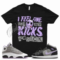 SICK V2 T Shirt for J1 1 Mid SE GS Houndstooth Lilac Silver Plaid Violet 13
