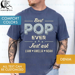 Personalized Pop Shirt with Kid Names Fathers Day Gift