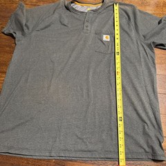 Carhartt Shirt Men’s 3XL Gray Henley Pocket Original Fit Workwear *Fade spots