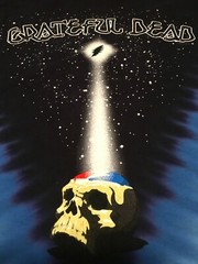 Grateful Dead Spotlight Star Shine Skull T-Shirt M-2XL Tie Dye Night Sky 2 Sided