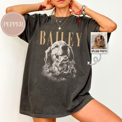 Personalized Pet Photo Shirt with Name Custom Dog Cat Lover Gift