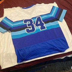 Baseball Jersey Star Multi Blue Size XXL Brand New With Tags