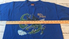 Harry Potter T-Shirt Dragon Blue 2000 Y2K Tee Shirt Youth XL