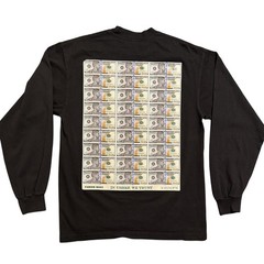 Usher Ushbucks Long Sleeve Shirt Mens M Black Thick Front Back Money Graphic