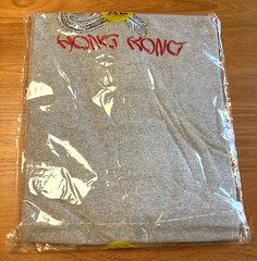 Hong Kong Embroidered Dragon Souvenir Tee Gray Crewneck T-Shirt Size XL New