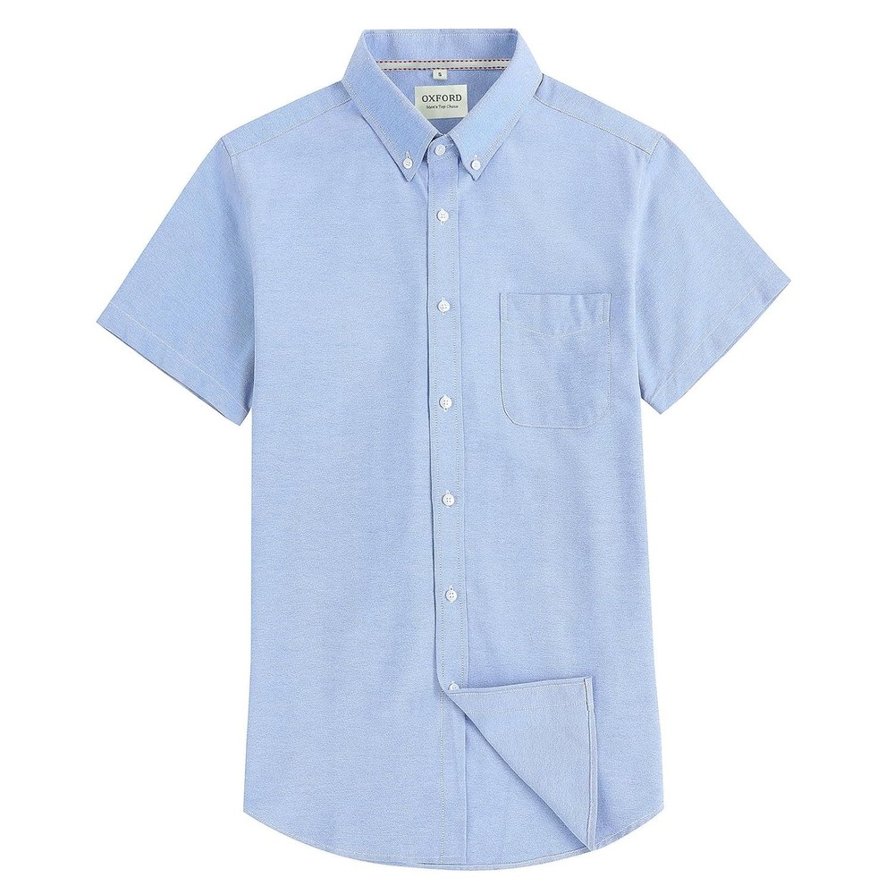 Men’s Oxford Dress Shirt Short Sleeve Button Down Business Casual Shirts for Men