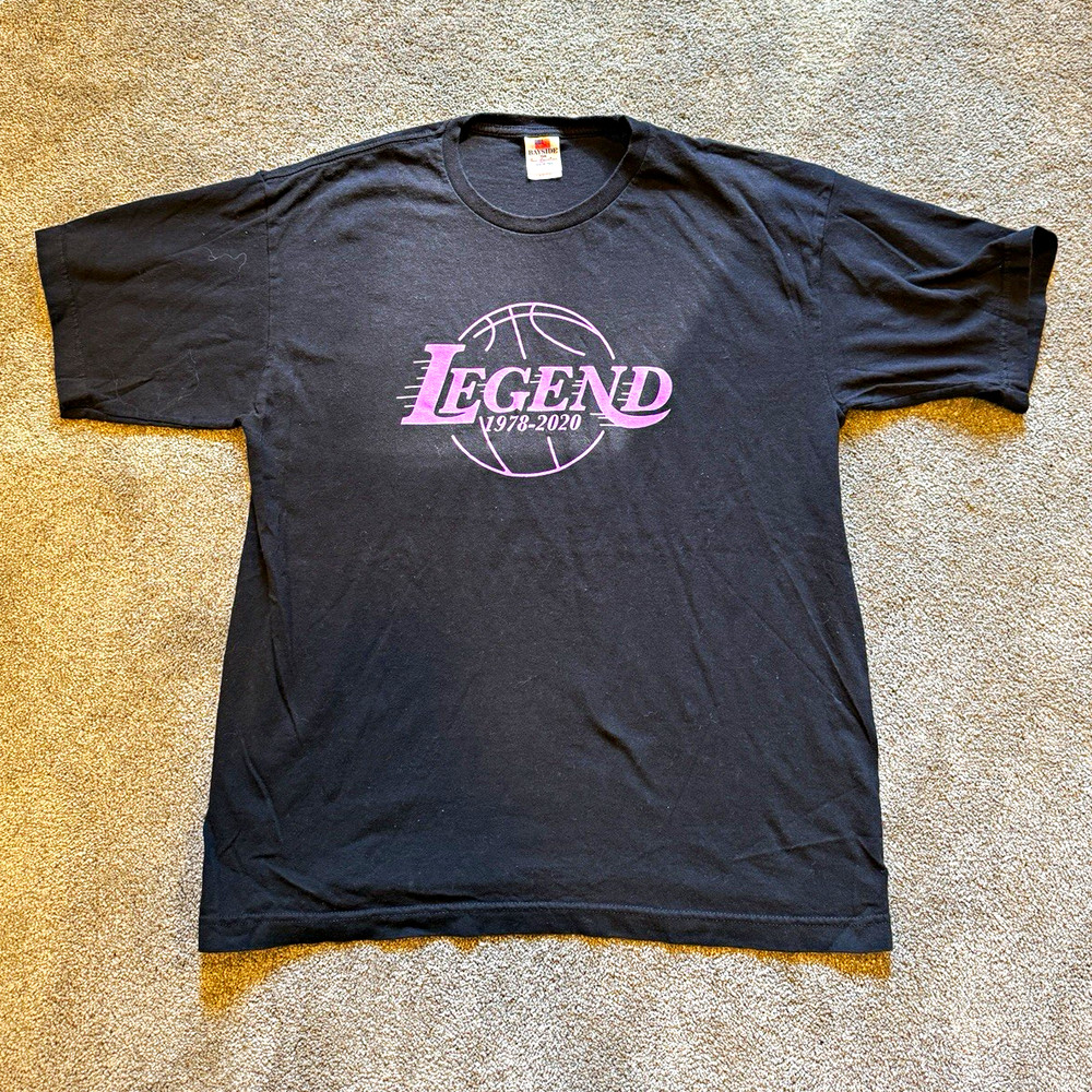 Kobe Bryant Legend 1978-2020 Memorial T-Shirt Bayside Made in USA Black Men’s