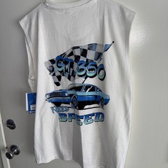 Shelby Ford Mustang Cut Off Shirt Sleeveless Muscle Graphic Tees GT 350 SZ L