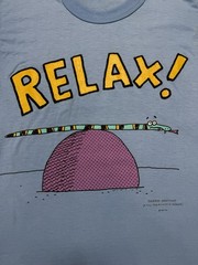 Vintage 1980s – Relax!” Shoebox Greeting by Hallmark USA T-Shirt Small/Medium