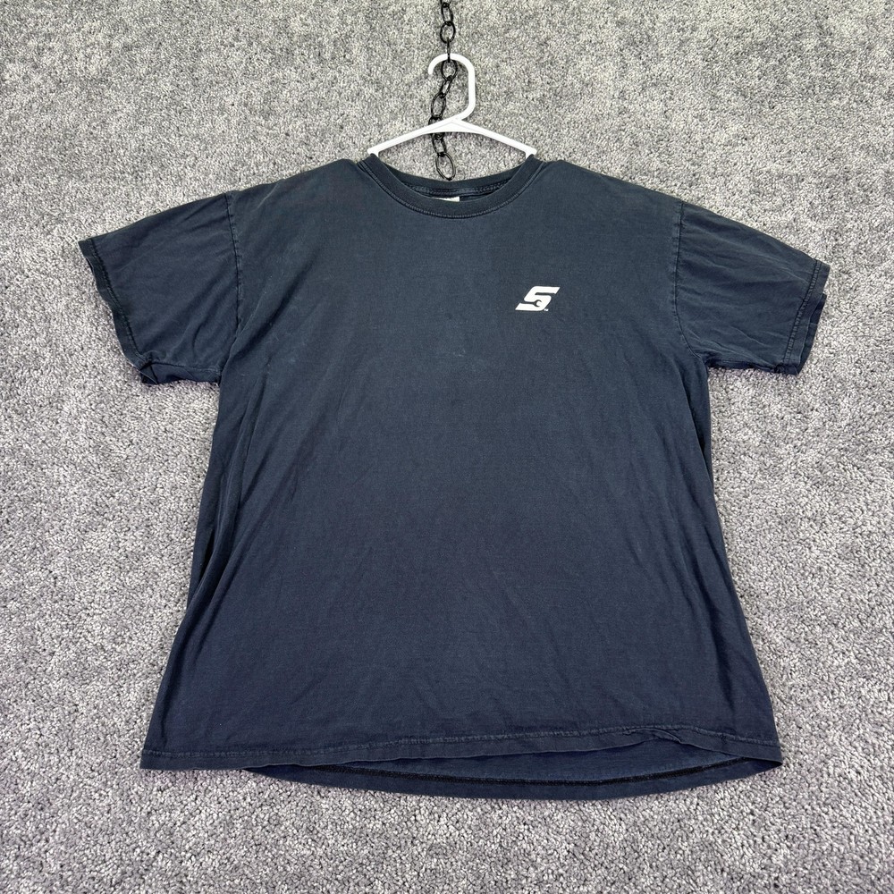 Fruit Of The Loom Shirt Mens XL Blue Black Snap-on Logo Graphic Tee Workwear