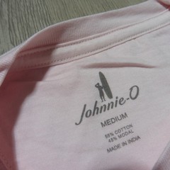 JOHNNIE-O Mens M MEDIUM DALE 2.0 T SHIRT LOLLIPOP PINK GOLD SHORT SLEEVE TEE