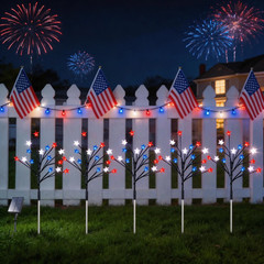 8-Piece Flag Light Set, 4Th of July Decorations 8 Lighting Modes, 8-In-1 America