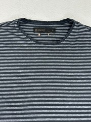 Request Men’s T-Shirt Black Striped Short Sleeve Size Petite P