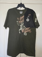 GTL4 Good Things Last Forever Graphic T Shirt Mens Large Olive Green Streetwear