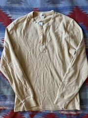 J. CREW Jacquard rib-knit henley in Heather Ginko (Yellow) Size S NWT $98 CL754
