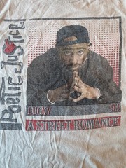 Poetic Justice Tupac Shakur T-Shirt Beige Size M 2Pac Graphic Y2K Rap Tee