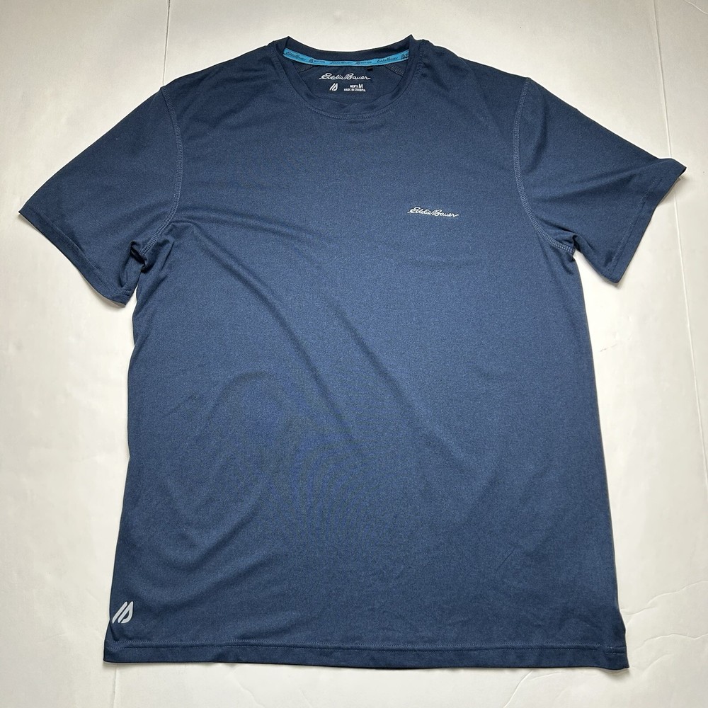 Eddie Bauer Shirt Men’s M Navy Blue Short Sleeve Casual Outdoors FreeDry