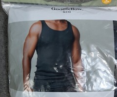 Sleeveless Tanks Men’s S 34-36 Classic Black ‘4 Pack’ Goodfellow Soft Stretch
