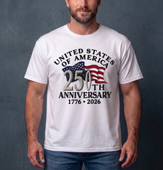 United States of America 250th Anniversary T-Shirt Patriotic Men Graphic Tee