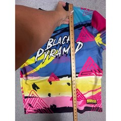 Black Pyramid Chris Brown Jersey Shirt XXL Bright 3D Spellout Graphic Abstract