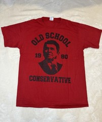 Old School Conservative Ronald Reagan – Red Shirt – L