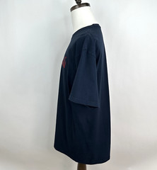 Timberland Spellout Logo T Shirt Mens XL Navy Blue Red Graphic Cotton Tee