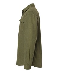 Burnside Men’s Solid Flannel Blend Shirt pockets Long Sleeve 8200 Army Large