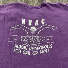 Vintage 60s 70s New Rochelle Aquatic Club Swim T Shirt New York Purple M