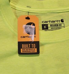 Carhartt Hi Vis Safety T Shirt XL Lime Yellow ASC Sabertooth Logo NWT