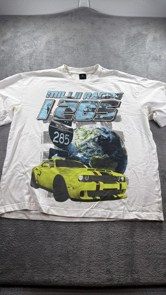 Milli Merch Milli Racing Atlanta I-285 Graphic T-Shirt White Size S