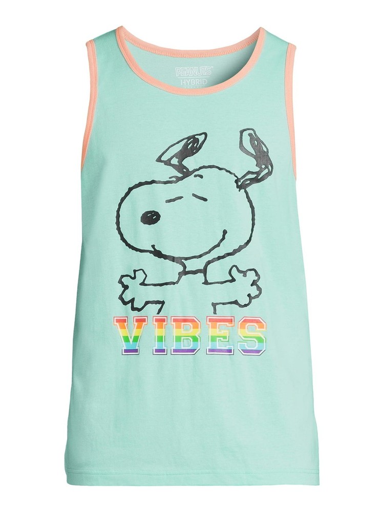 Snoopy Men’s Pride Graphic Tank Top Caribbean Aqua XL
