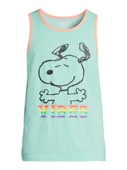 Snoopy Men’s Pride Graphic Tank Top Caribbean Aqua XL