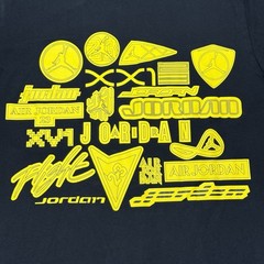 Nike Air Jordan Graphic T Shirt Mens Large Black Yellow Logo Tee Streetwear