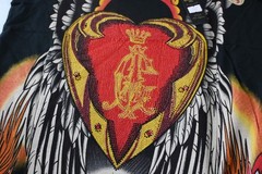 Christian Audigier Rhinestone Graphic T-Shirt Black Red Roses Wings Vintage NWT