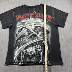 Iron Maiden Shirt Mens Medium Black Eddie Chains Metal Band Graphic Tee Hanes