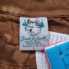 Vtg Back To Earth Nature Wear T Shirt Mens Large Brown Tie Dye Horses USA NWT