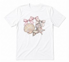 Seashells & Bows Summer White T-shirt