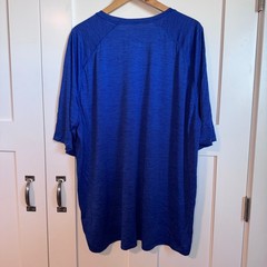 Men’s Basic Heathered Blue T-Shirt Size 4XL Lightweight Breezy Summer Stretch