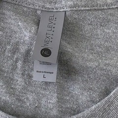 Next Level Adult Large Heather Gray Cotton Short Sleeve Crew Neck T-Shirt New