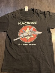 Macross VF-1S Strike Valkyrie Anime Graphic T-Shirt Black Men’s Size S Small