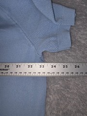 PJ PAUL JONES Mens Knitted T-Shirt Ribbed Cuff Crew Light Academia Blue 2XL