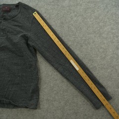 Scotch & Soda Sweatshirt Mens Large Gray Henley Button Logo Long Sleeve