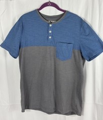 Mossimo Supply Co Men’s Gray Blue Short Sleeve Pocket T-Shirt Size Large READ