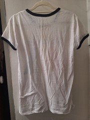 Mighty Fine Polaroid Ringer T-Shirt White/Black Trim Cotton Graphic Logo M
