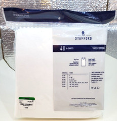 Stafford Super Soft 100% Cotton A-Shirts Ribbed Tank Top 4 Pack Large