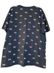 Isaac Morris Design t-shirt Mens Blue with American Flags Patriotic July 4th XXL