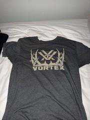 Vortex Men’s L Gray Graphic Logo Crew Neck Short Sleeve Cotton Blend T-Shirt